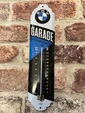 BMW Garage Retro Vintage Style Metal Wall Thermometer mancave