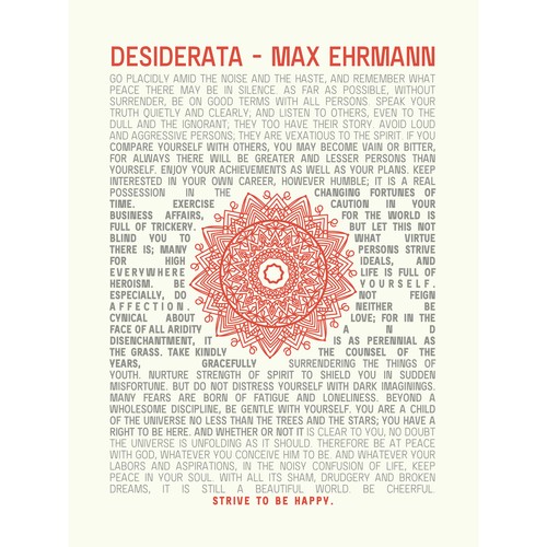 Desiderata ehrman mandala - desiderata,
