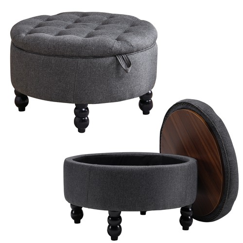 Large round linen coffee - round,