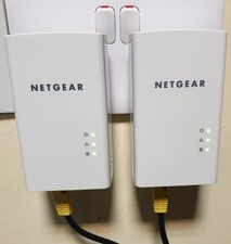 2 x Netgear PL1000 Powerline Adapters AV1000 PL1000-100UKS Gigabit + Cables!