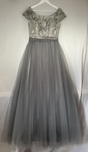 Grey silver lace - lace, maxi