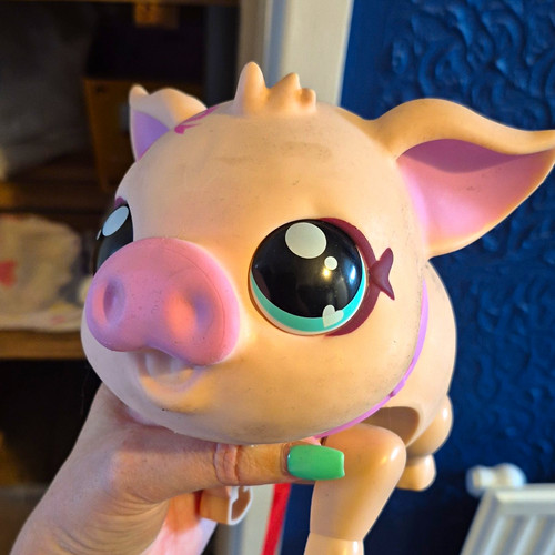 Pink pig figurine plastic - pig,
