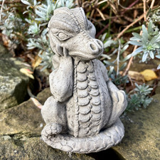 Stone Sitting Dragon Ornament