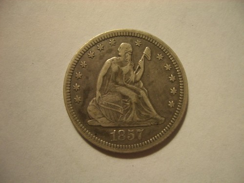1857 seated liberty - 1857, quarter