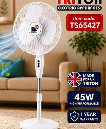 Oscillating white pedestal - oscillating, 16"