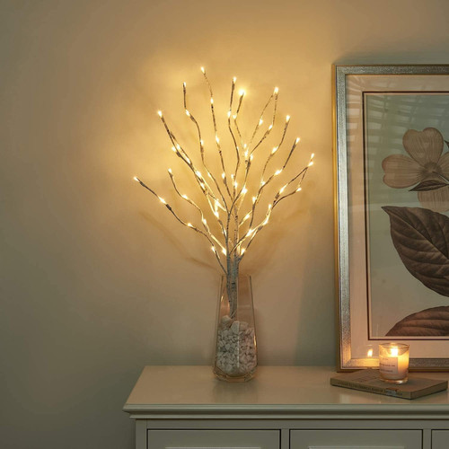 3pk white birch twig - birch, lights