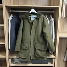 Bronte Mens Tweed Country Hunting Coat Jacket Size XL Green Khaki Shooting