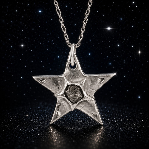 Large silver star meteorite - large,