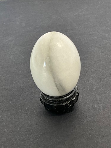 White marble stone egg shape - stone,