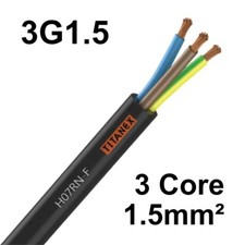 Nexans Titanex 3G1.5 H07RN-F 1.5mm² 3 Core Heavy Duty Rubber HO7 Cable Flex 13A
