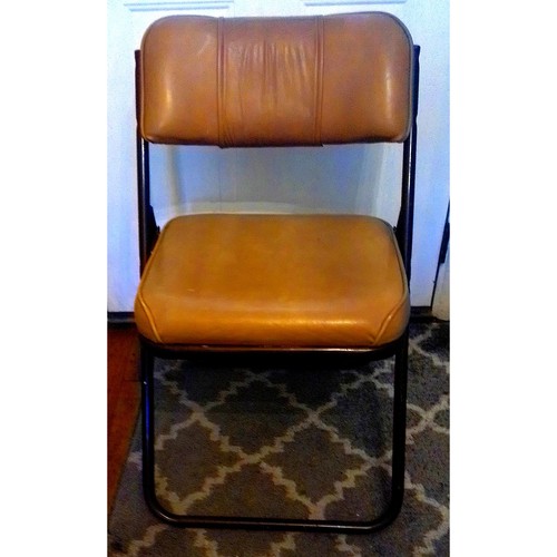 Vintage mcm tan vinyl padded - tan,