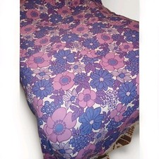 Vintage 70s Double Cotton Flotal Flowers Bedspread 98"longx90"wide