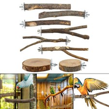8 Pieces Bird Cage Branch Pet Bird Toys Wood Parrot Stand Branches Fork Climb