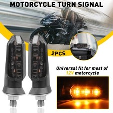 Smoked LED Motorcycle Blinker Indicator Turn Signal Amber Light For Honda Suzuki