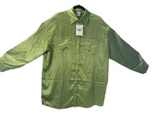 Princess Polly Blouse Women’s Silky Green Button Down Size US 8 NWT *Flaw*      
