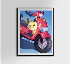 Jolteon Moped Art Canvas