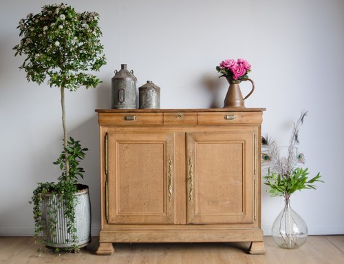 Antique french oak cabinet - french,