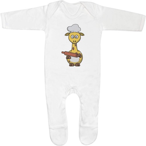 Giraffe dressed cook baby - 'giraffe, cook'