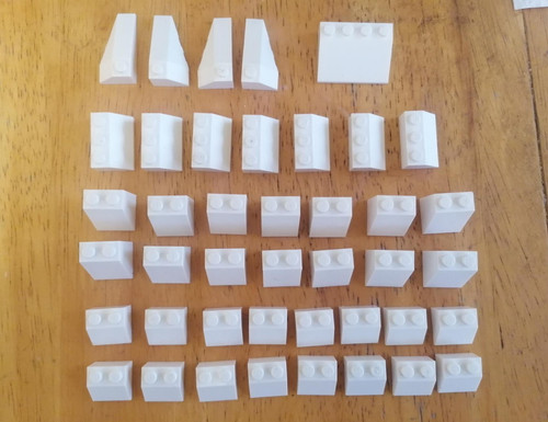 White lego various sloped - lego,