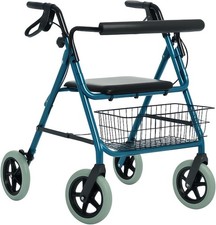 Helping Hand Company Lightweight Wheeled Folding Rollator Walker 4 Wheel 9KG