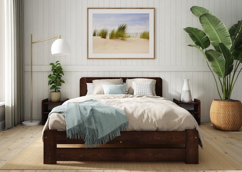 Solid wooden bed frame - wooden, f1
