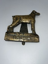 Vintage Dobermann Dog Brass Door Knocker Front Back 