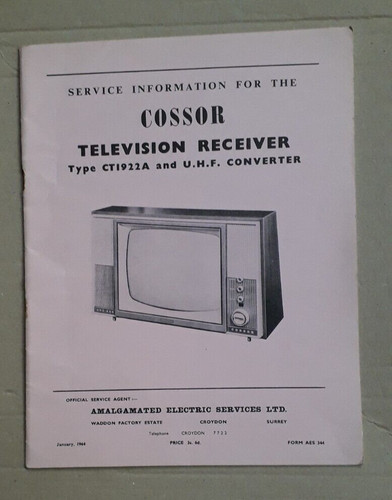 Cossor ct1922a uhf converter - ct1922a, &