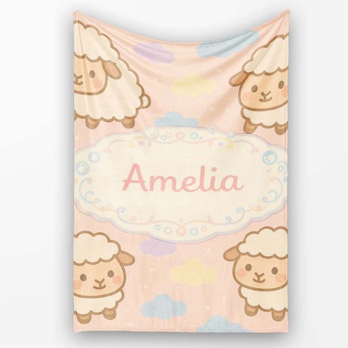 Soft fleece blanket cute - soft, sheep