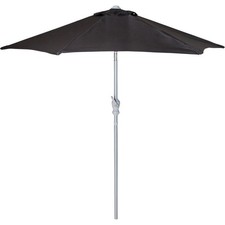 Habitat 2.1m Tilting Garden Parasol Black Outdoor Sun Shade with Crank