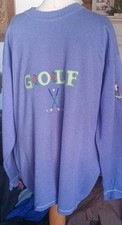 Vintage Pringle Sport Golf Embroidered Jumper Sz L ,100%  Wool Made In Scotland 