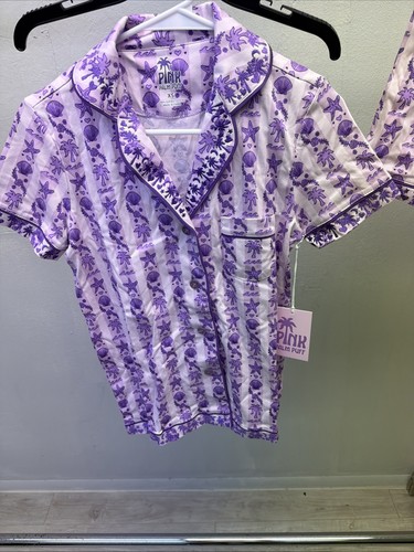 Pink palm puff pajamas - palm, in