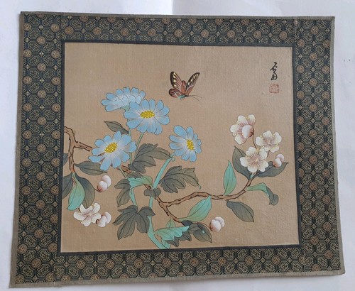 Vintage painting silk - painting, on