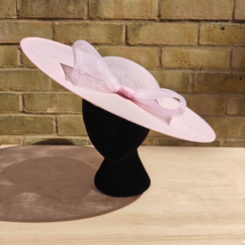 Baby pink large fascinator - pink,