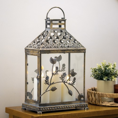 Vintage gold floral - floral, candle