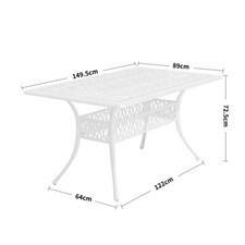 Garden Furniture Cast Aluminum Outdoor Bistro Dining Table with Umbrella Hole UK
