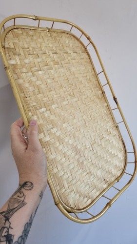 Vintage cane bamboo rattan - cane,