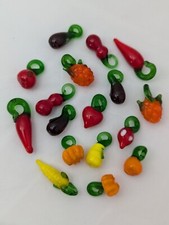 Random Fruit Pieces of Glass Lampwork Beads, Pack Of 5