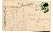 GB Fife 1908 colour PC “Auld Brig O’Doon, Ayr” used neat “CAMBO J72” duplex pmk
