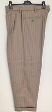 Men's 1950s  Light Grey Burgundy/Biege Pinstripe Peg Trousers Rockabilly 50s RnR