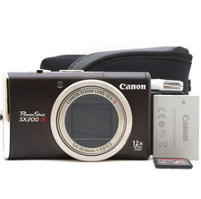 Canon PowerShot SX200 IS 12.1MP Compact Digital Camera Black Tested Full Kit VGC