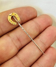 Antique 9k 9ct Gold Horseshoe Stick Tie Pin Fully Hallmarked Chester 1898