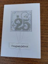 completed cross stitch card