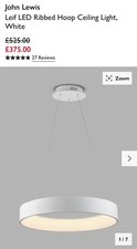 John Lewis Leif LED Ribbed Hoop Ceiling Light – White – New & Boxed – RRP £375