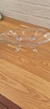 Chippendale Art Deco Glass Long Bowl With  Four Feet