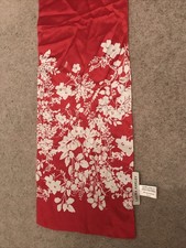 Laura Ashley Ladies Red & White Flower 100% Silk Scarf