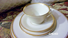 Syracuse China O.P.CO. OLD IVORY MONTICELLO 5 PC PLACE SETTING -GOLD TRIM