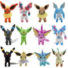 7'' Standing Eevee Plush Toy Pokemon Sylveon Soft Stuffed Doll Peluche Kid Gifts