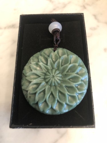 Jade flower pendant - jade,