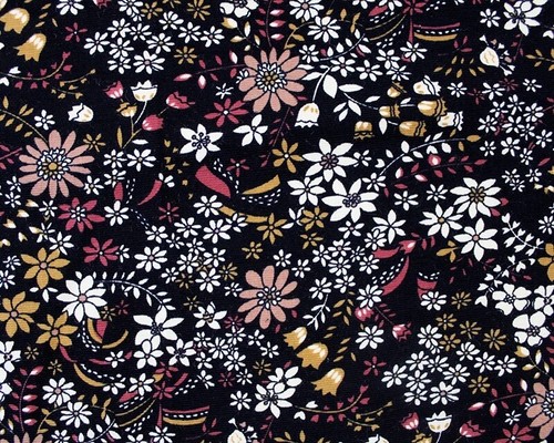 Black floral needle cord - cord, /