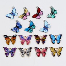 45pcs Mixed Alloy Enamel Butterfly Pendants Animal Charms for Craft DIY Jewelry